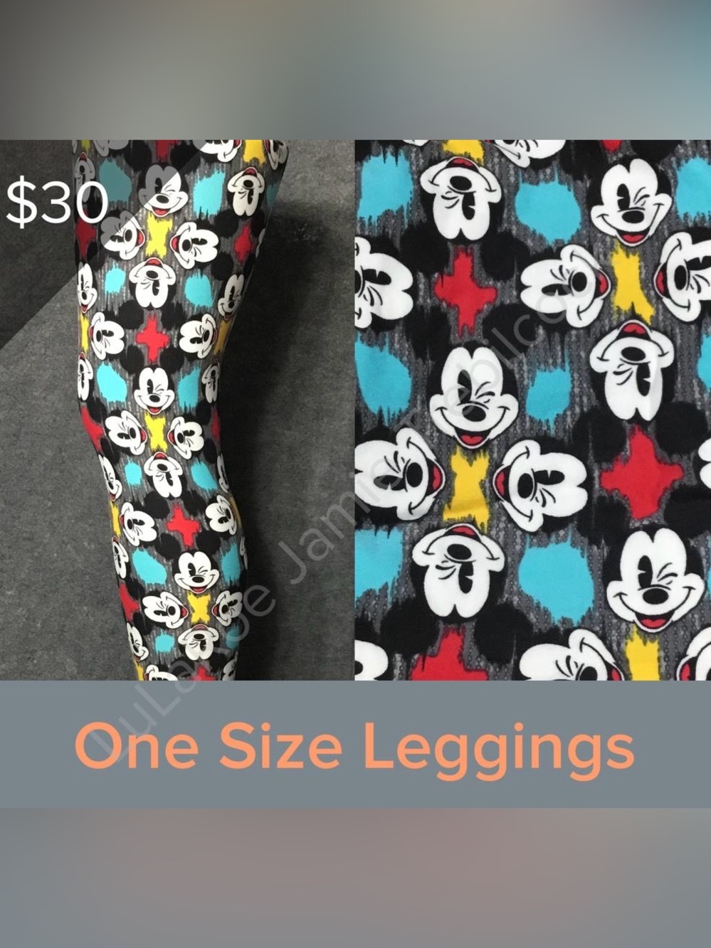 LuLaRoe One Size Disney Leggings Mickey Pattern